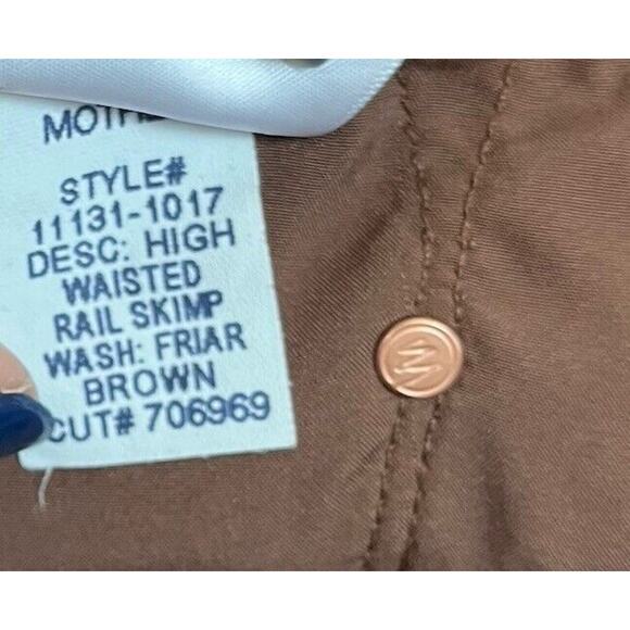 NWT Mother High-Waisted Rail Skimp Friar Brown Faux Leather Pants 29 - Picture 11 of 12